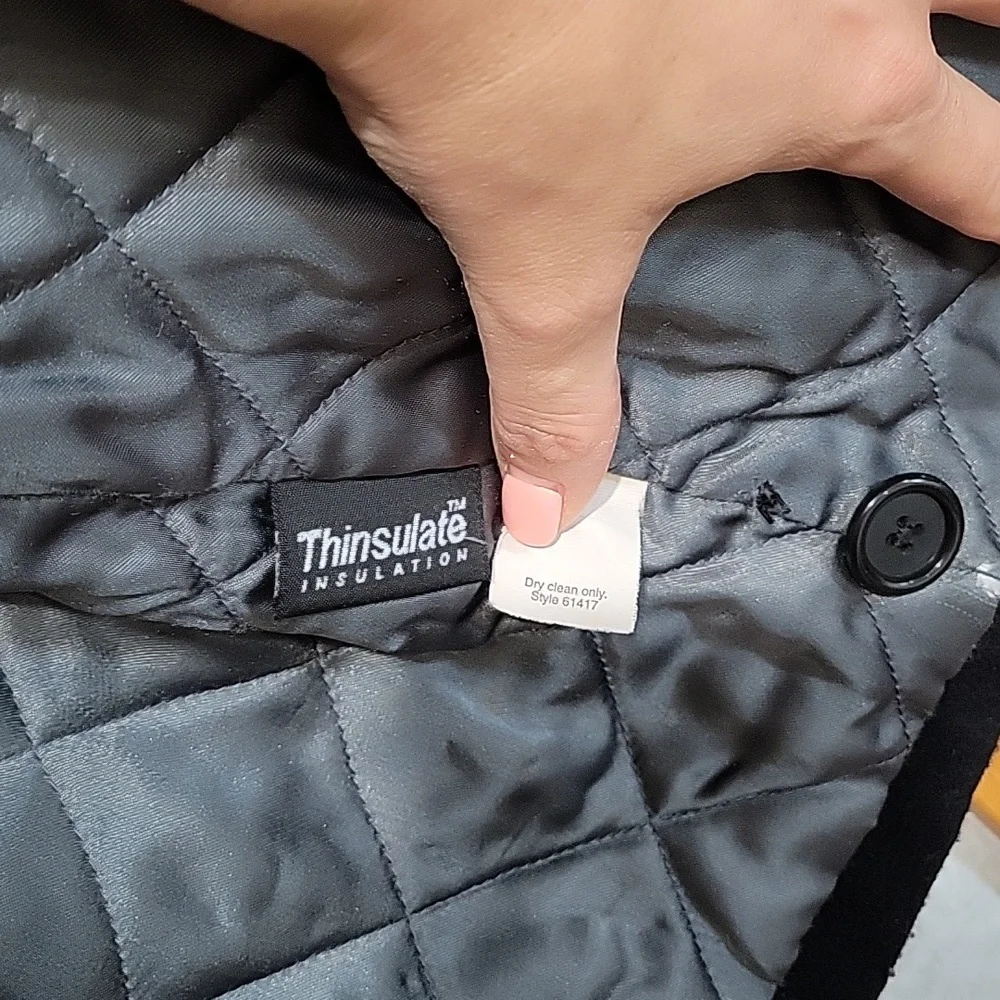 J. Crew black double breasted wool and thinsulate peacoat - Picture 8 of 13